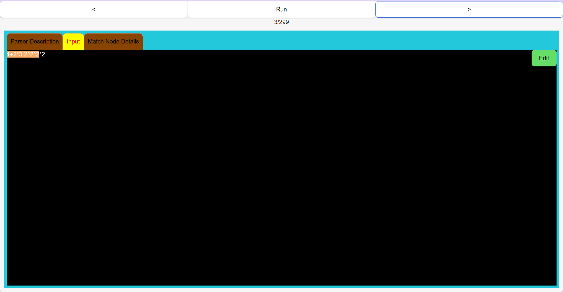 Input tab, screenshot 2